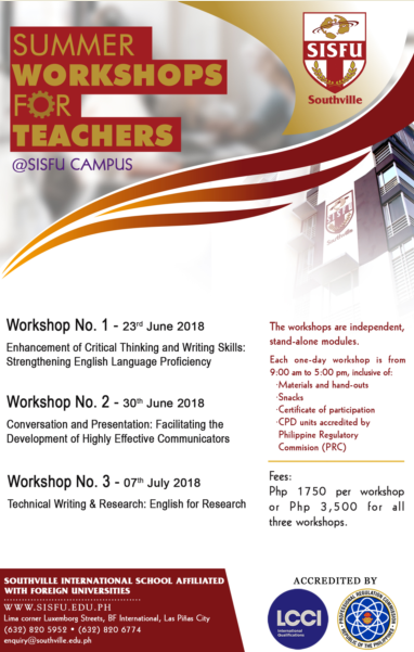 SISFU Summer Workshops for Teachers
